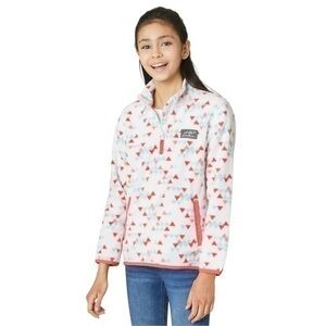 Eddie Bauer Kids  1/4-Zip Pullover - Size Large 14 / 16 -  Coral / White - NWT